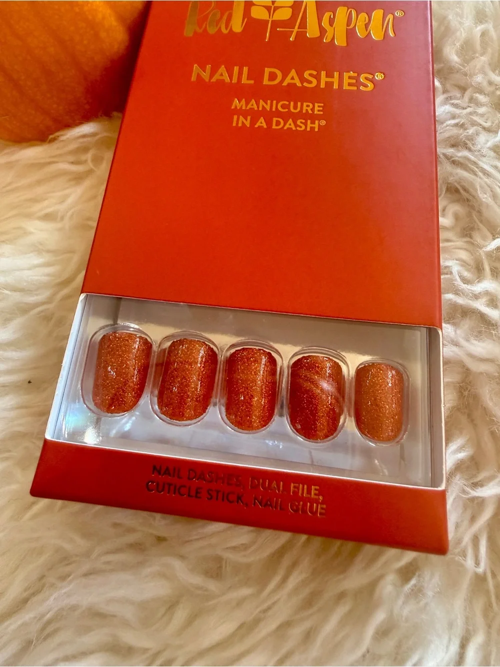 🍁NWT Red Aspen press on Nails - Pumpkin Spice